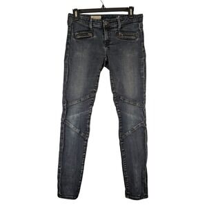 AG Adriano Goldschmied Jeans Womens 28R Blue The Moto Legging Zipper-Leg